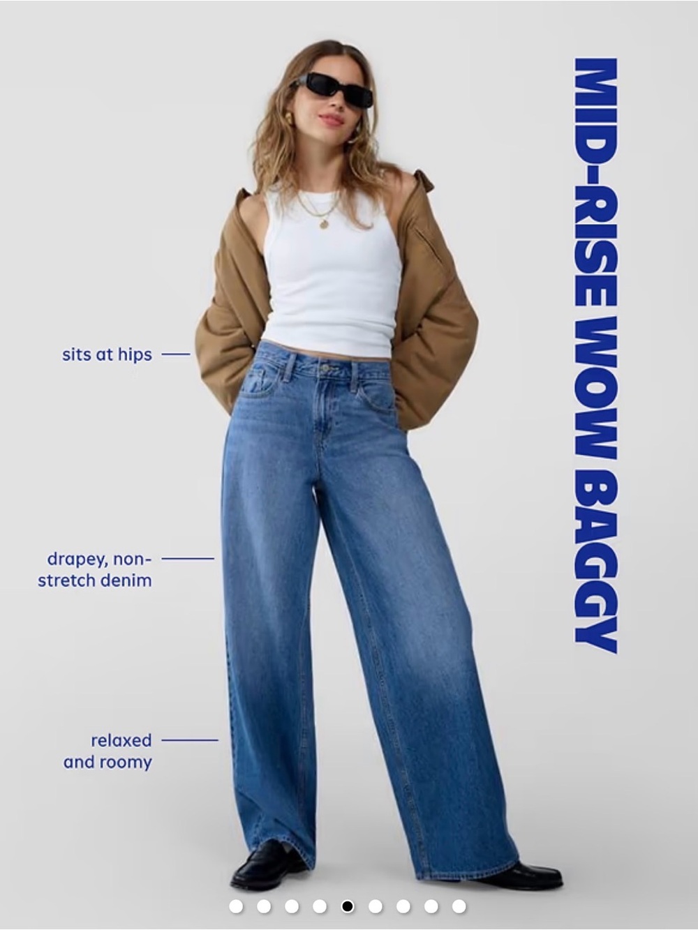 NWT Mid-Rise Wow Baggy Jeans - Blue